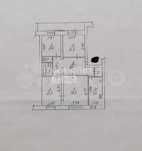 4-к. квартира, 78,9 м, 4/5 эт. - Фото 0