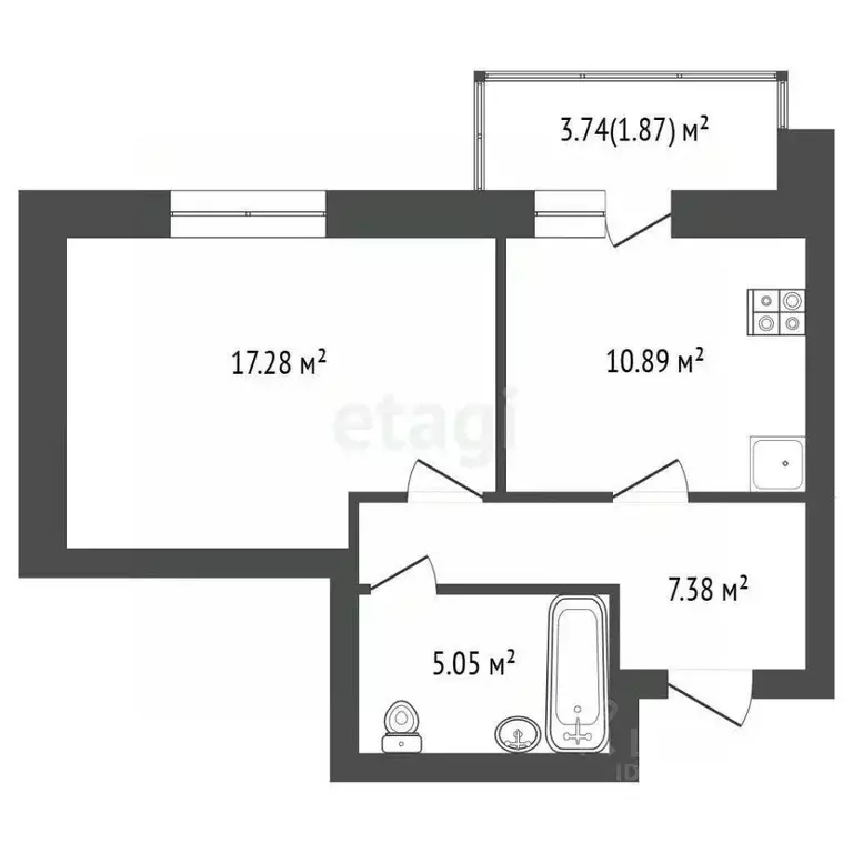 1-к кв. Вологодская область, Вологда ул. Солодунова, 10 (40.6 м) - Фото 2
