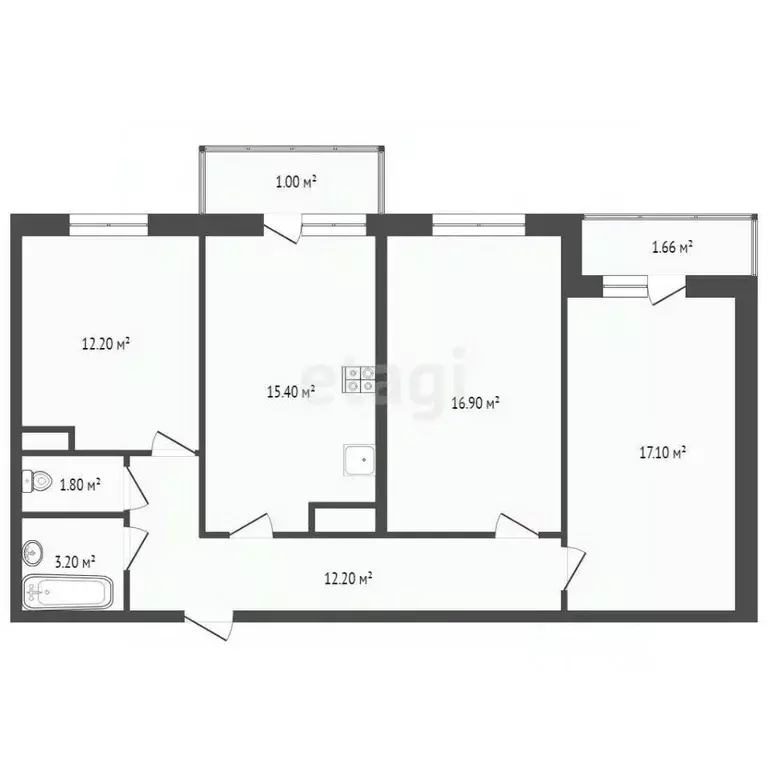 3-к кв. Ростовская область, Ростов-на-Дону ул. Нансена, 83с5 (83.0 м) - Фото 1