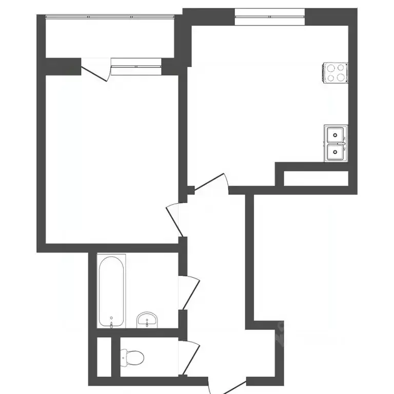 1-к кв. Тюменская область, Тюмень Интернациональная ул., 199к7 (33.8 ... - Фото 2