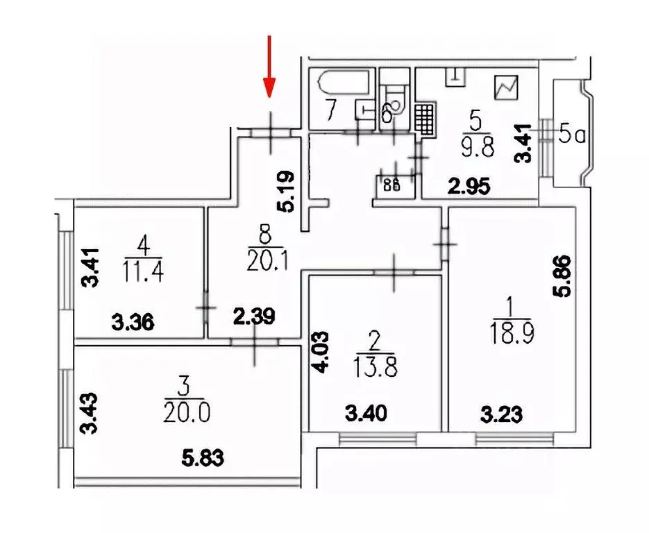 4-к кв. Москва Суздальская ул., 28 (99.1 м) - Фото 2
