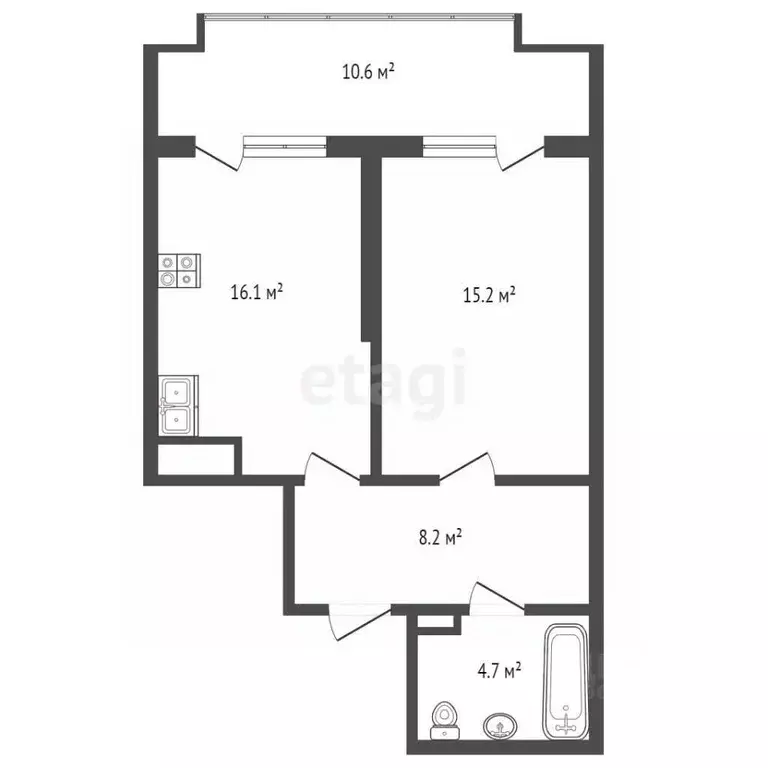 1-к кв. Крым, Ялта ул. Щорса, 10В (54.0 м) - Фото 1