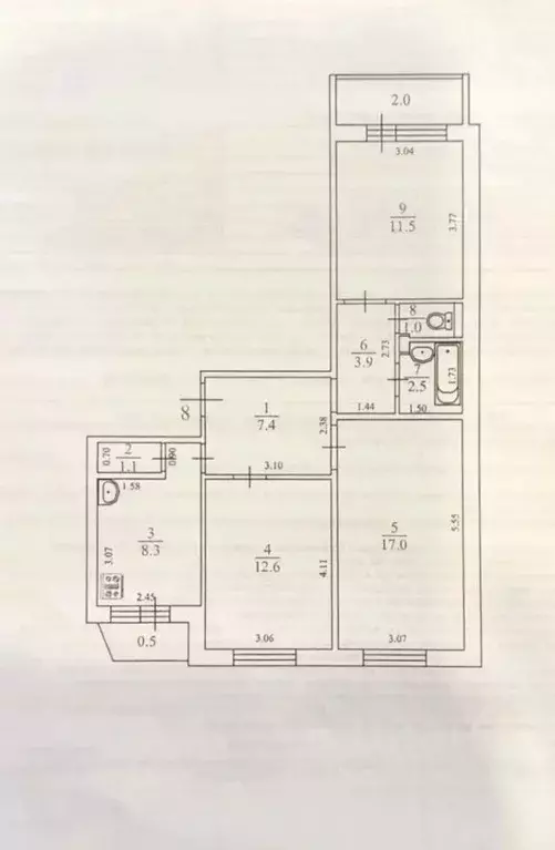 3-к кв. Самарская область, Новокуйбышевск ул. Островского, 36 (65.3 м) - Фото 2