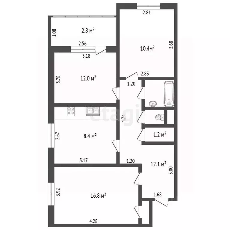 3-к кв. Московская область, Красногорск ул. Ленина, 47к1 (65.1 м) - Фото 2