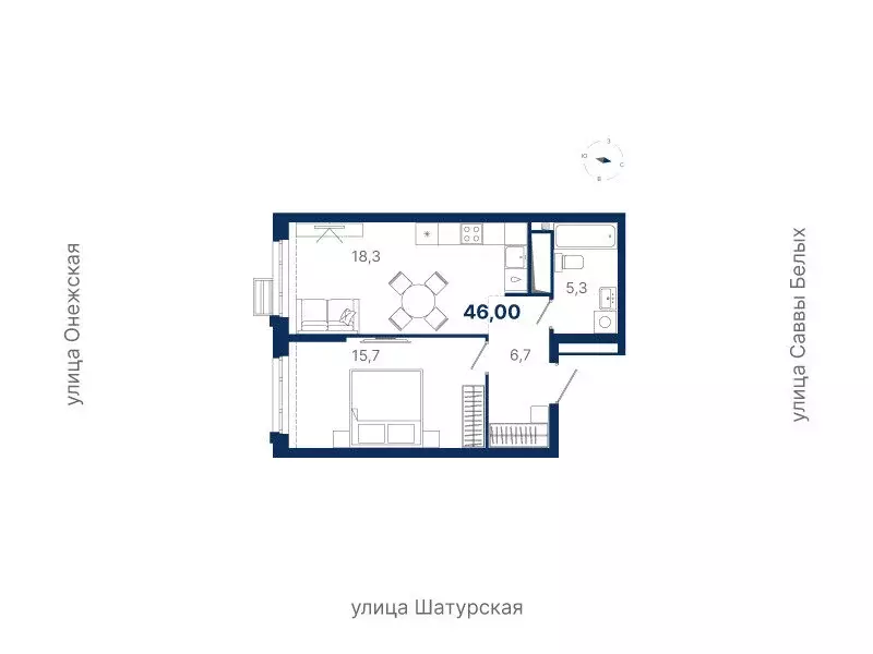 1-комнатная квартира: Екатеринбург, жилой район Южный, жилая ... - Фото 0