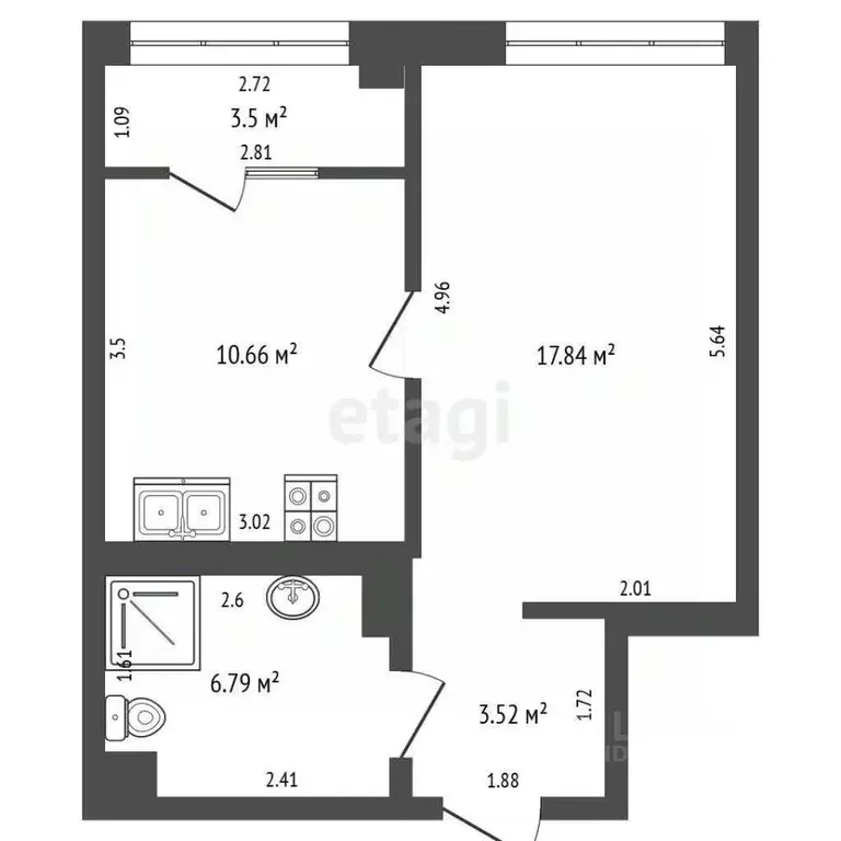 1-к кв. Крым, Саки ул. Санаторная (38.8 м) - Фото 2