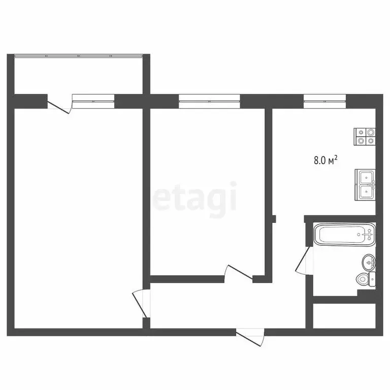 2-комнатная квартира: Челябинск, проспект Победы, 293 (47.4 м) - Фото 0