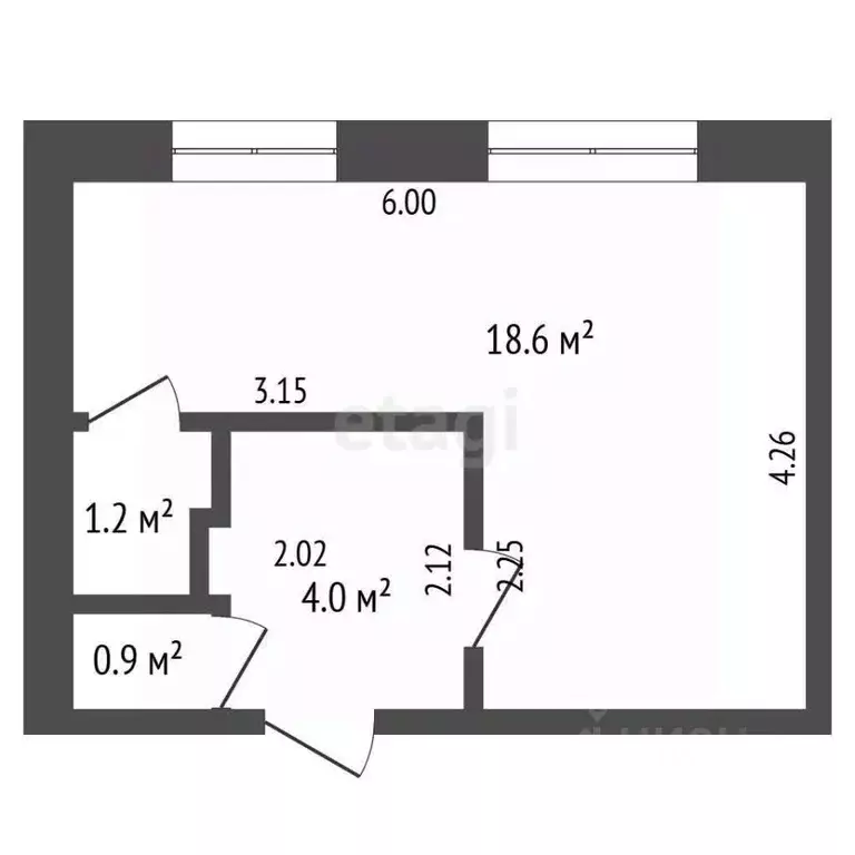 1-к кв. Башкортостан, Стерлитамак просп. Ленина, 34 (24.0 м) - Фото 2