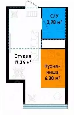 Студия Крым, Черноморское пгт ул. Евпаторийская, 12А (38.66 м) - Фото 2