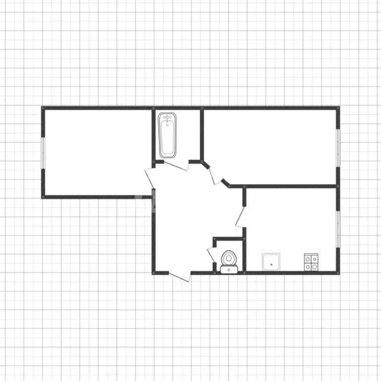 2-к кв. Липецкая область, Липецк пл. Аксакова, 2 (43.0 м) - Фото 2