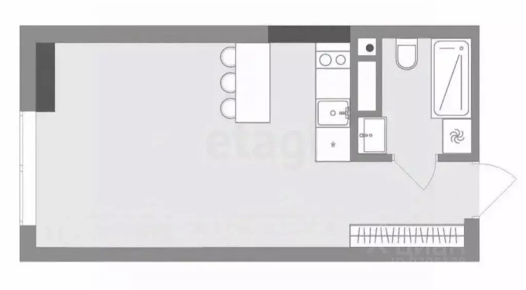Студия Татарстан, Казань Молодежная ул., 8 (18.5 м) - Фото 1
