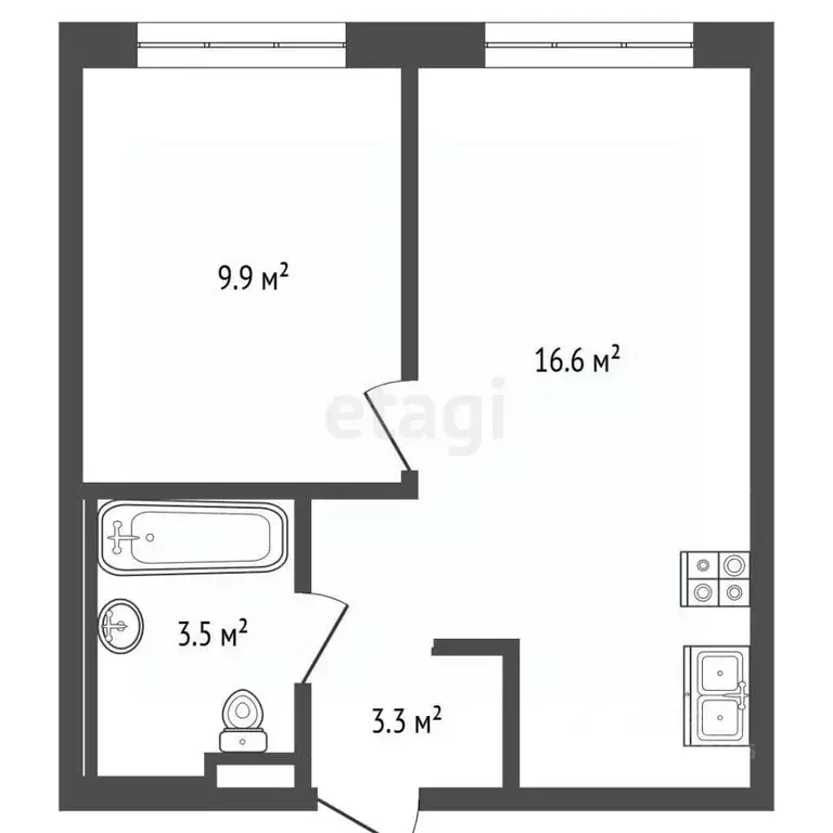 1-к кв. Москва Иловайская ул., 2 (32.6 м) - Фото 1