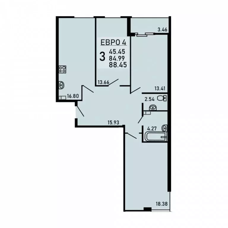 3-комнатная квартира: Липецк, Студёновская улица, 23Б (88.45 м) - Фото 1