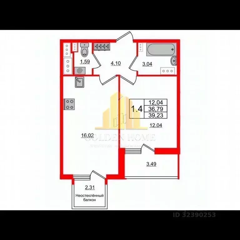 1-к кв. Санкт-Петербург Светлановский просп., 14к1 (36.8 м) - Фото 1