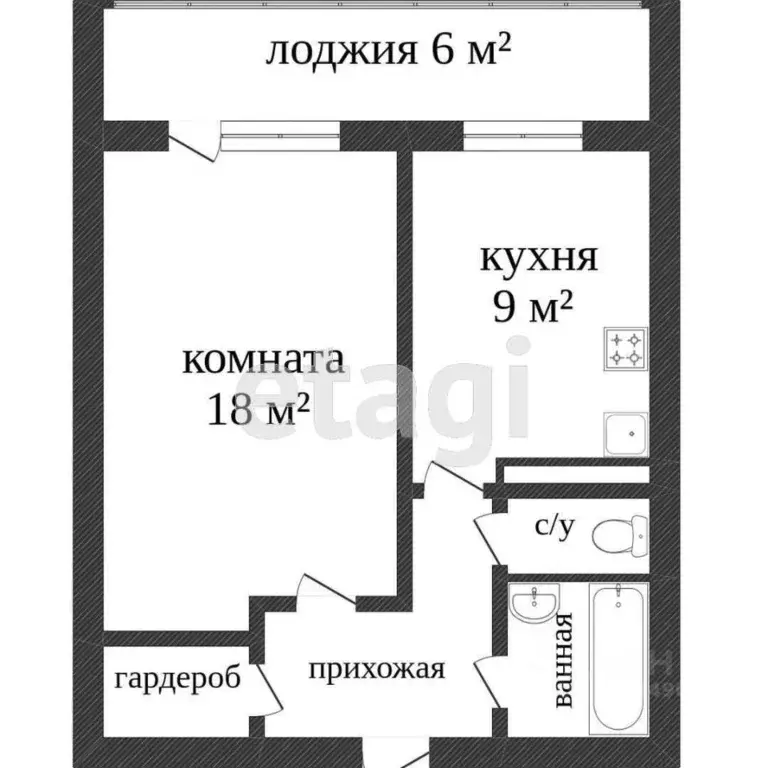 1-к кв. Воронежская область, Воронеж ул. Моисеева, 69 (36.1 м) - Фото 2