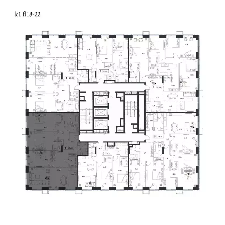 4-к кв. Москва просп. Андропова, 9/1к1 (136.1 м) - Фото 2
