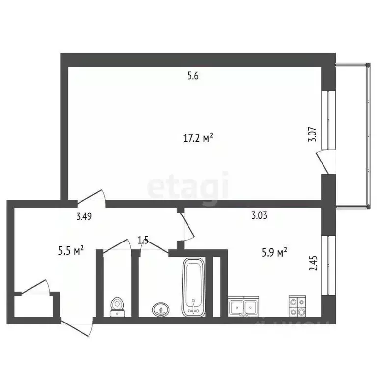 1-к кв. Костромская область, Кострома Малышково мкр, проезд ... - Фото 1