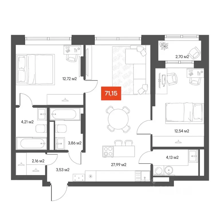 2-к кв. Новосибирская область, Новосибирск Академгородок мкр, ул. ... - Фото 1