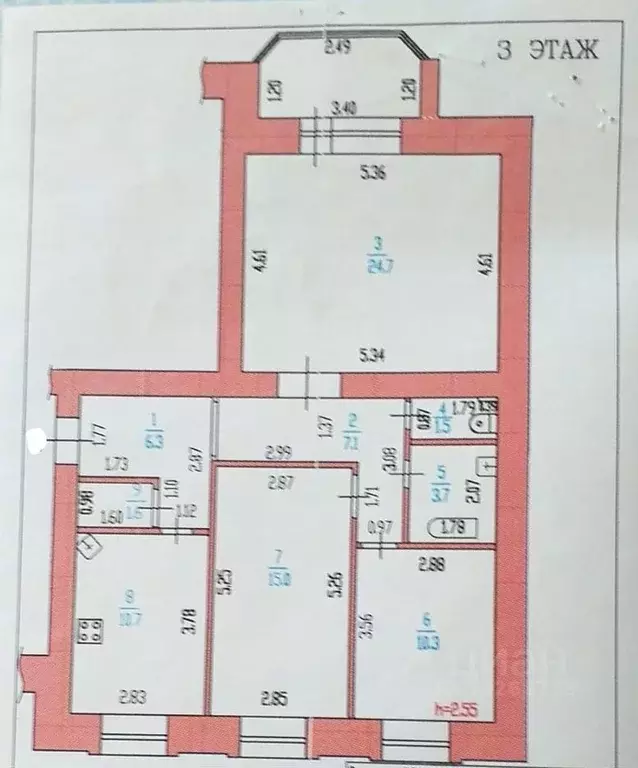 3-к кв. Алтайский край, Барнаул ул. Гущина, 153В (80.0 м) - Фото 0