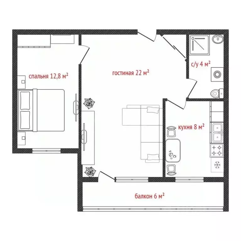 2-к кв. Смоленская область, Смоленск Кловская ул., 21а (47.2 м) - Фото 2