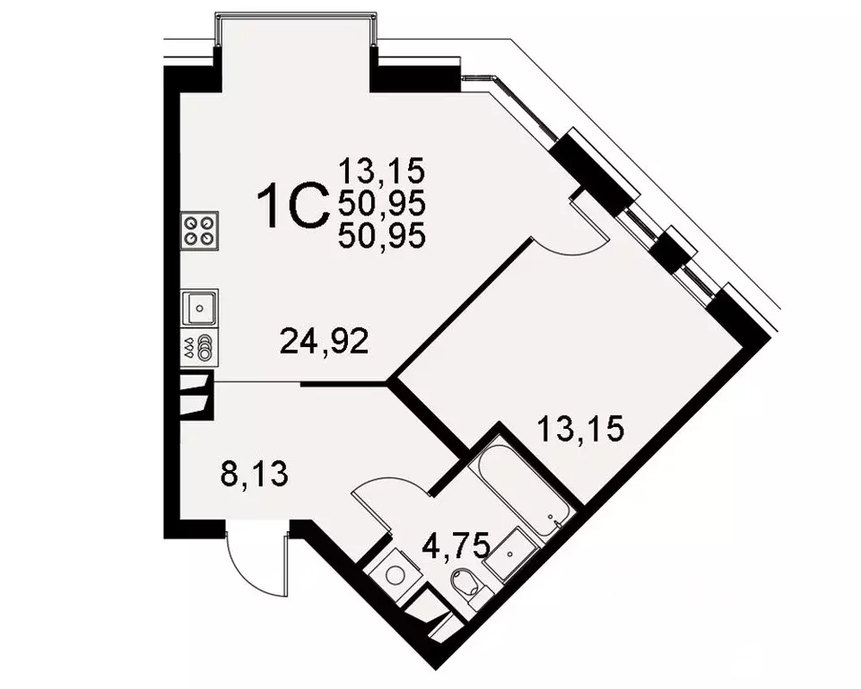 1-к кв. Тульская область, Тула Хлебная пл. (50.95 м) - Фото 0