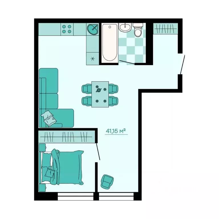 2-к кв. Приморский край, Владивосток ул. Грязелечебница (41.15 м) - Фото 1