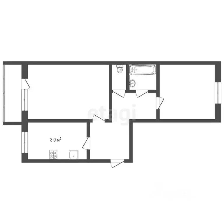 2-к кв. Тюменская область, Тюмень ул. Московский Тракт, 119 (48.4 м) - Фото 1
