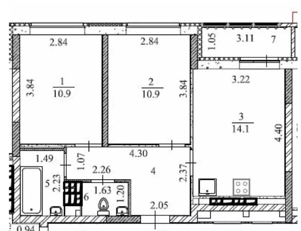 2-комнатная квартира: Екатеринбург, улица Рябинина, 49А (48.6 м) - Фото 2