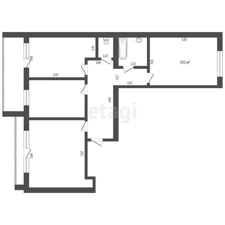 3-комнатная квартира: Тюмень, Вьюжная улица, 10 (90 м) - Фото 1