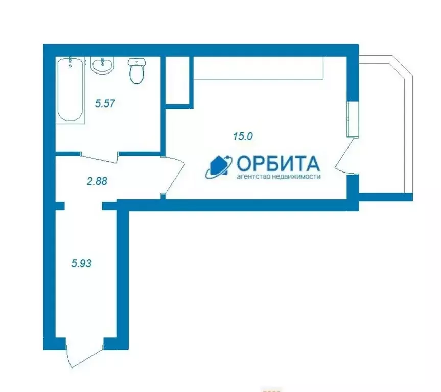 Квартира-студия: Тюмень, улица Валентины Трофимовой, 12 (28.8 м) - Фото 1