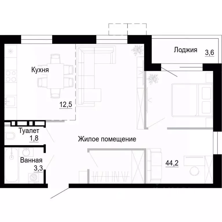 1-к кв. Приморский край, Владивосток ул. Бринера (61.7 м) - Фото 0