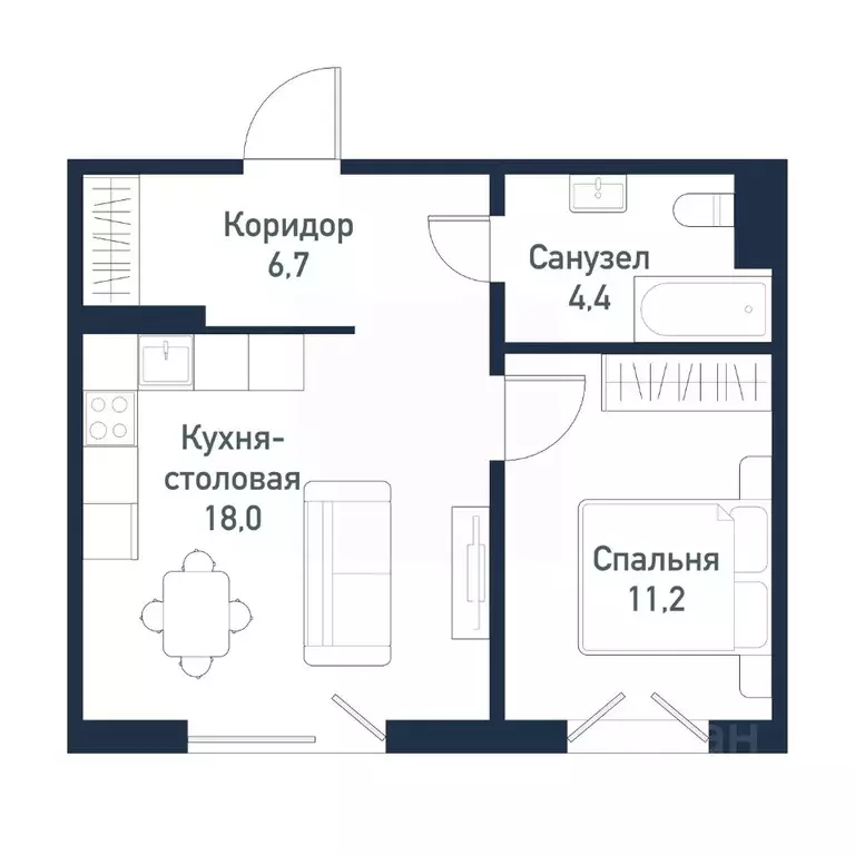 1-к кв. Челябинская область, Челябинский городской округ, пос. ... - Фото 1