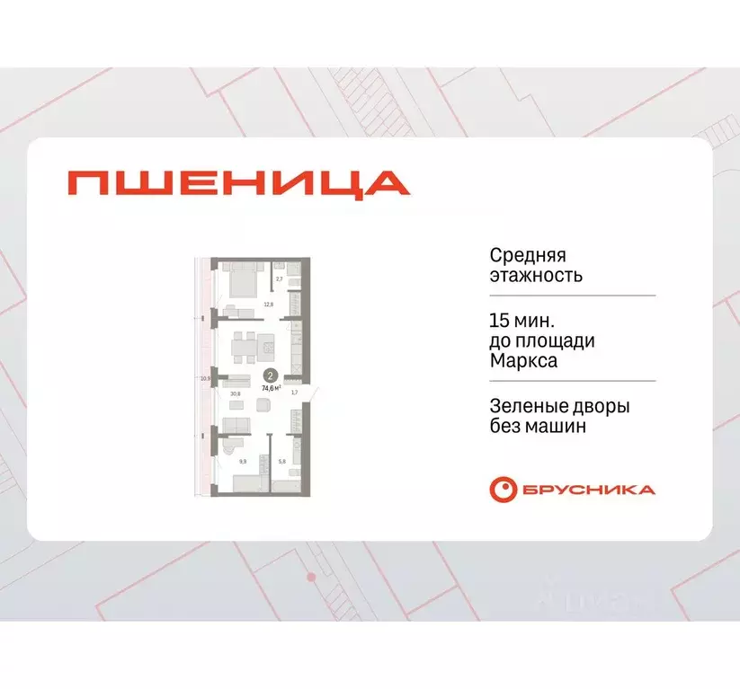 2-к кв. Новосибирская область, Новосибирский район, Краснообск рп, 3-й ... - Фото 1
