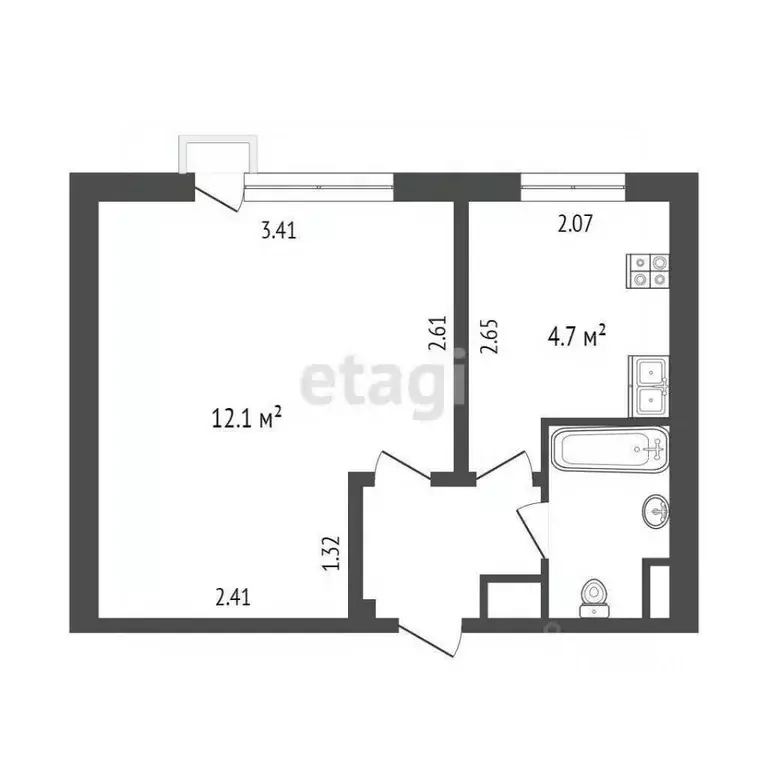 1-к кв. Краснодарский край, Новороссийск Мысхакское ш., 52 (22.0 м) - Фото 1