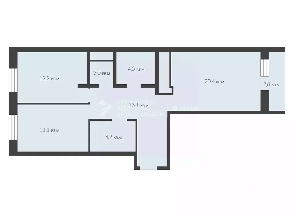 2-к кв. Рязанская область, Рязань ул. Брестская, 5 (67.0 м) - Фото 2