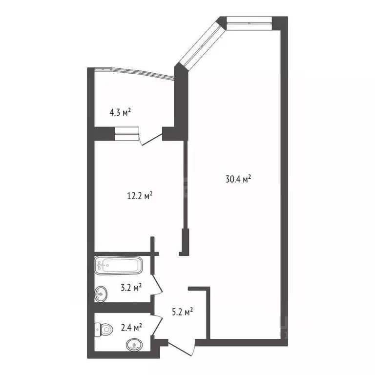 2-к кв. Красноярский край, Красноярск ул. Партизана Железняка, 38А ... - Фото 2