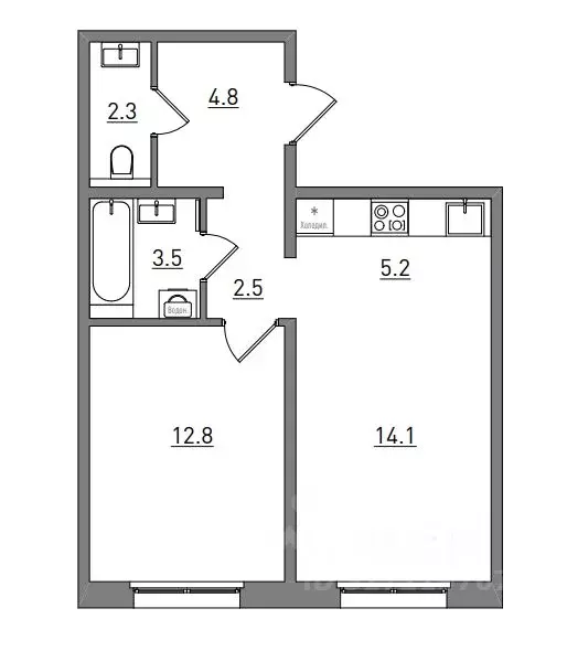 2-к кв. Кировская область, Киров ул. Чистопрудненская, 13А (45.2 м) - Фото 1