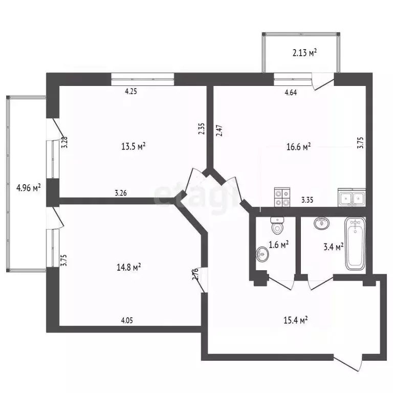2-к кв. Севастополь ул. Новороссийская, 5 (71.4 м) - Фото 1