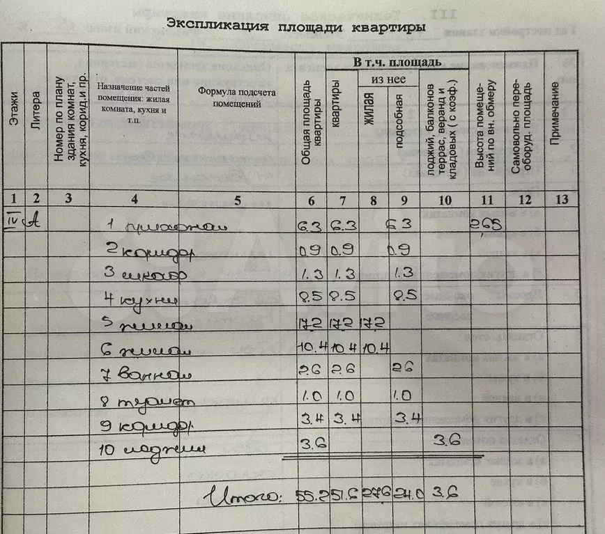 2-к. квартира, 55,2 м, 4/9 эт. - Фото 1