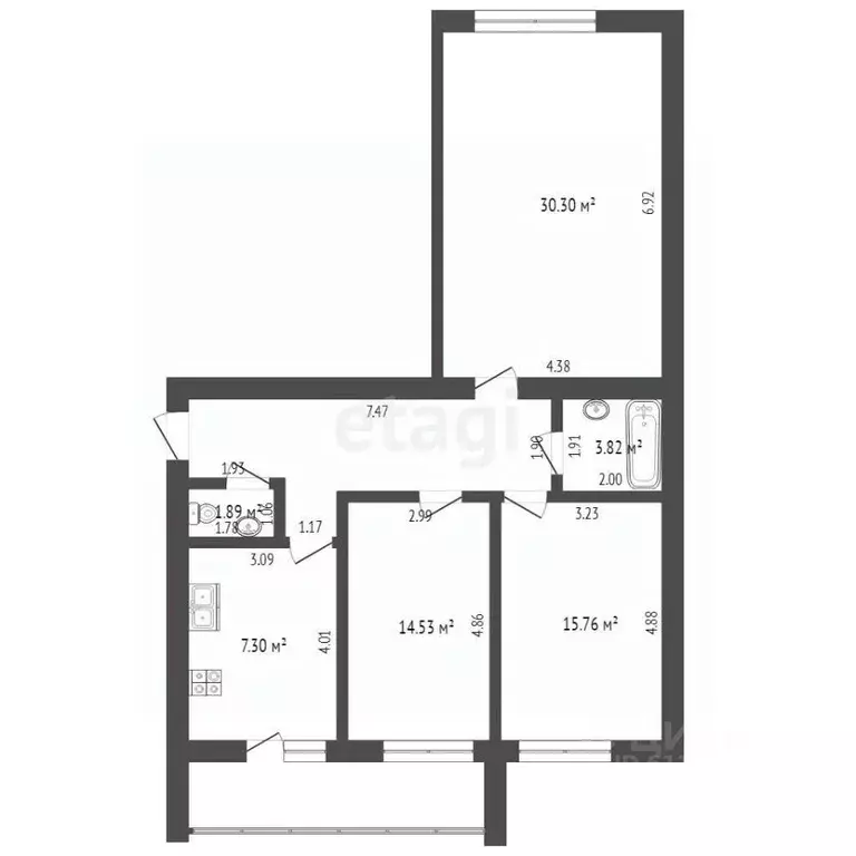 3-к кв. Мордовия, Саранск Мордовская ул., 35к192 (93.1 м) - Фото 1