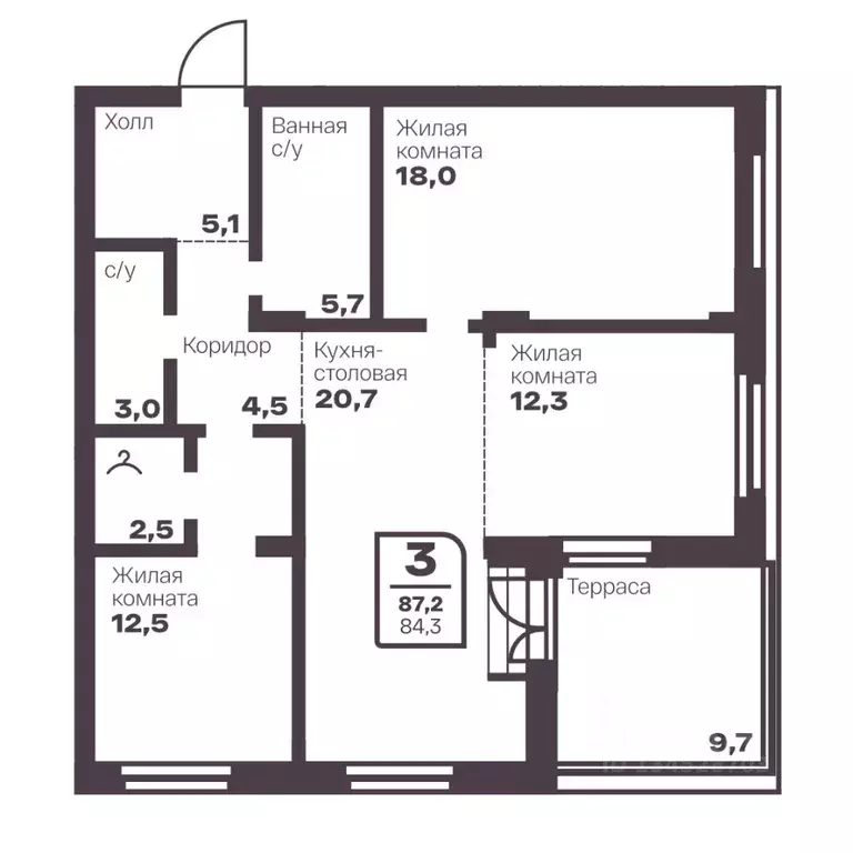 3-к кв. Челябинская область, Магнитогорск ул. Притяжения (84.3 м) - Фото 1