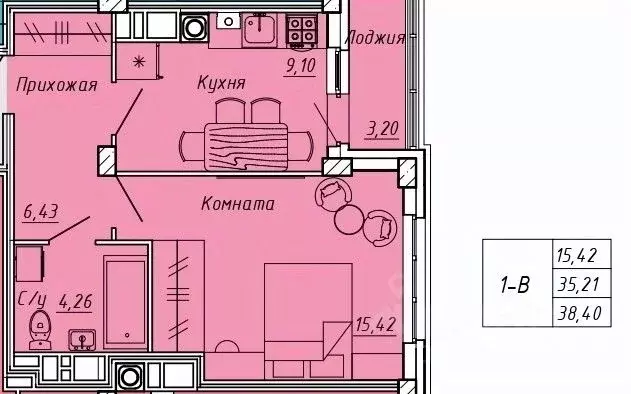 1-к кв. Ивановская область, Иваново Апрельская ул., 95 (38.4 м) - Фото 0