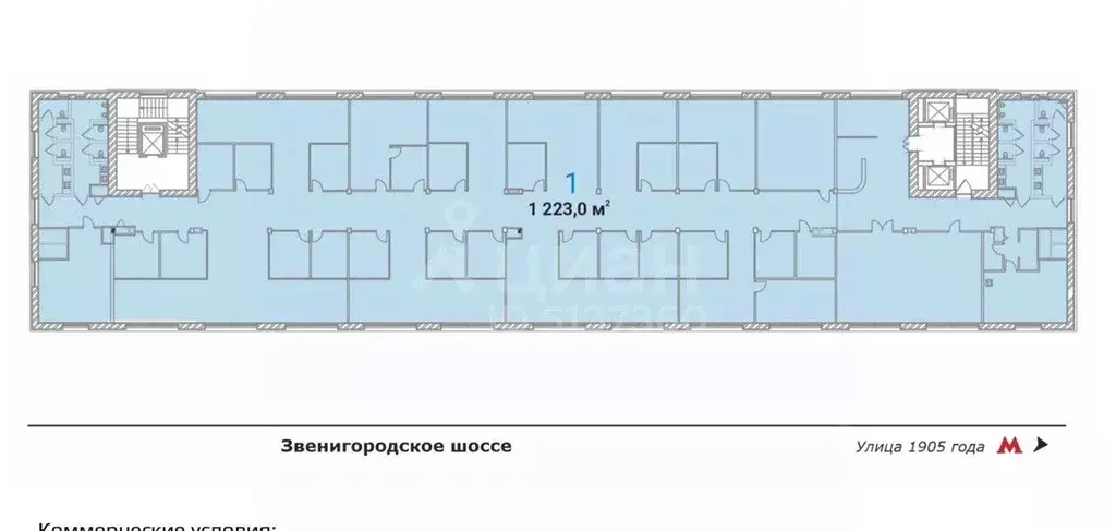 Офис в Москва Звенигородское ш., 18/20к1 (1223 м) - Фото 1