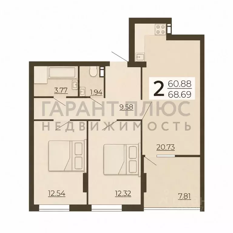 3-к кв. Липецкая область, Липецк ул. Нестерова, 9 (68.7 м) - Фото 1