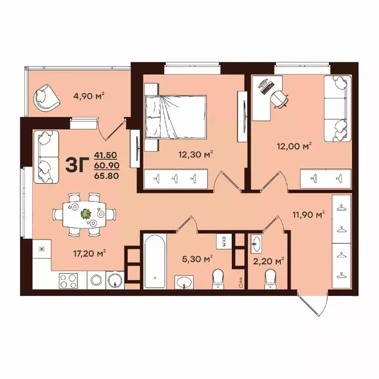 3-к кв. Владимирская область, Владимир ул. Чайковского, 7 (65.8 м) - Фото 0