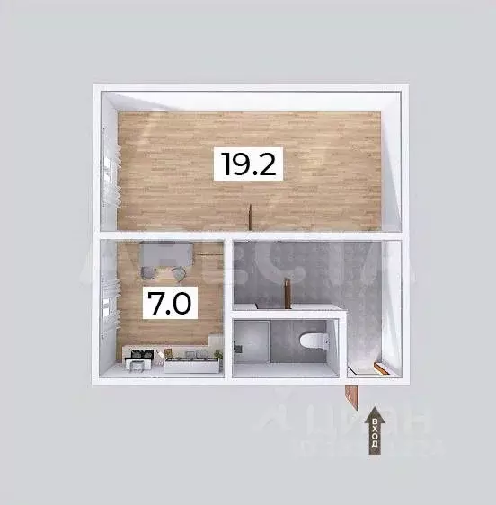 1-к кв. Омская область, Омск ул. 8-я Линия, 207 (35.1 м) - Фото 1