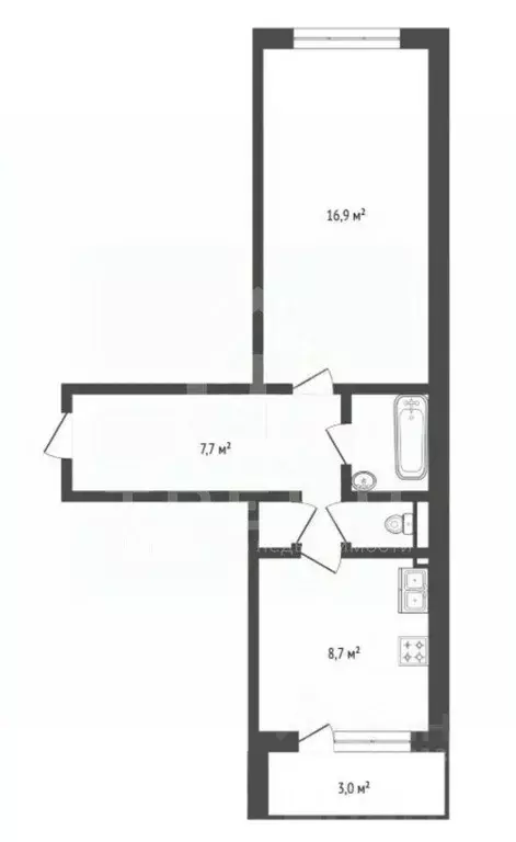 1-к кв. Санкт-Петербург ул. Десантников, 12к1 (37.5 м) - Фото 2
