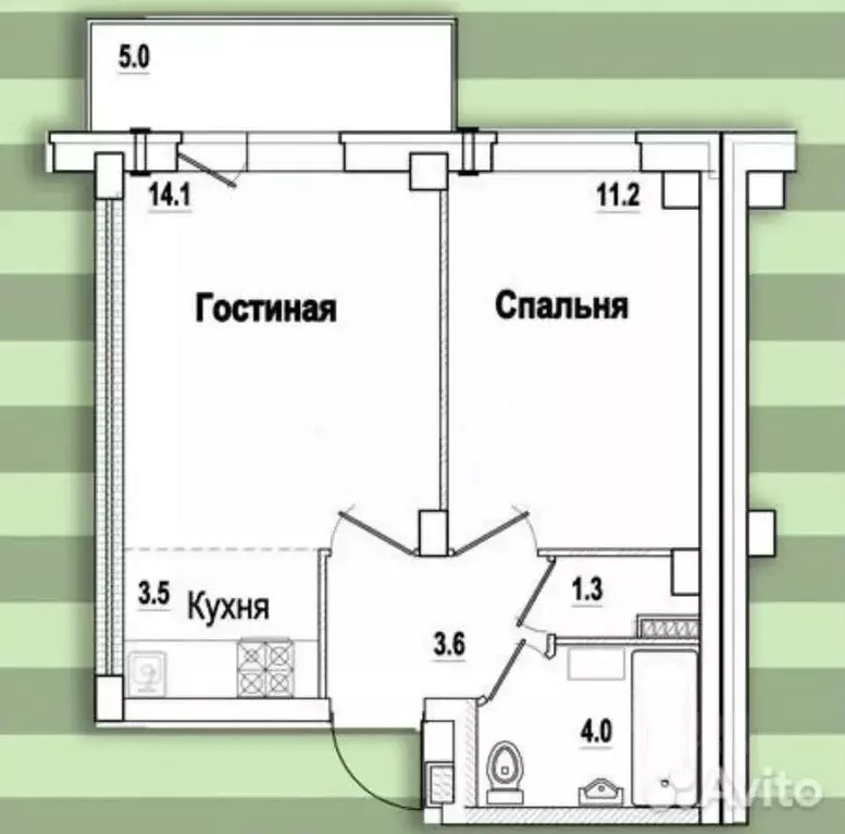 1-к кв. Псковская область, Псковский муниципальный округ, д. Писковичи ... - Фото 2