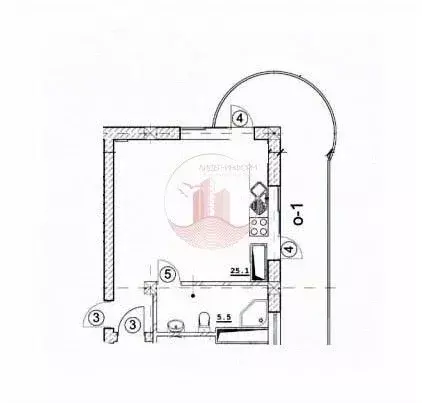 Студия Севастополь ул. Адмирала Фадеева, 18 (31.5 м) - Фото 1