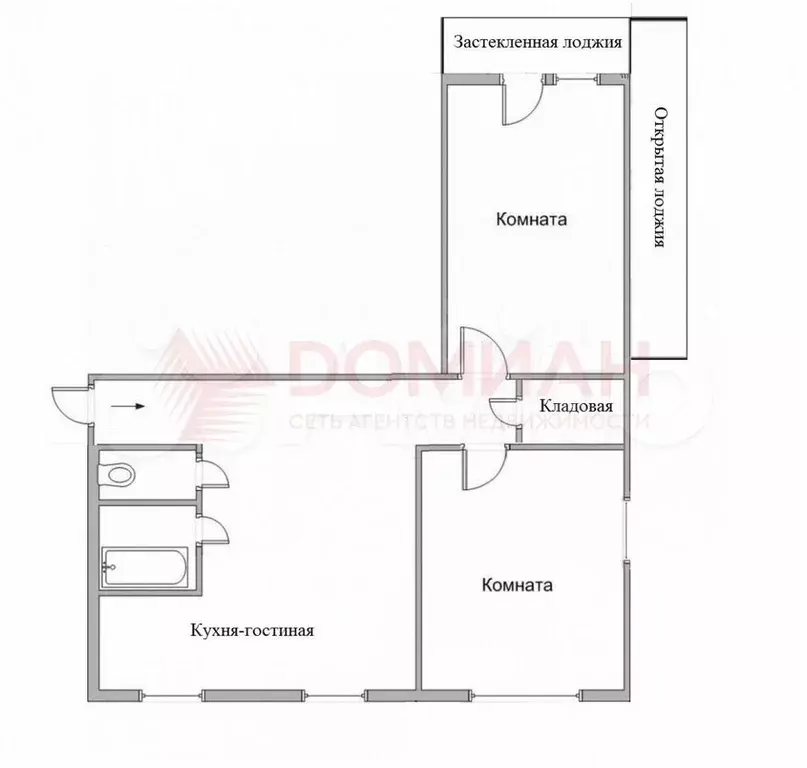 3-к. квартира, 57 м, 9/9 эт. - Фото 0